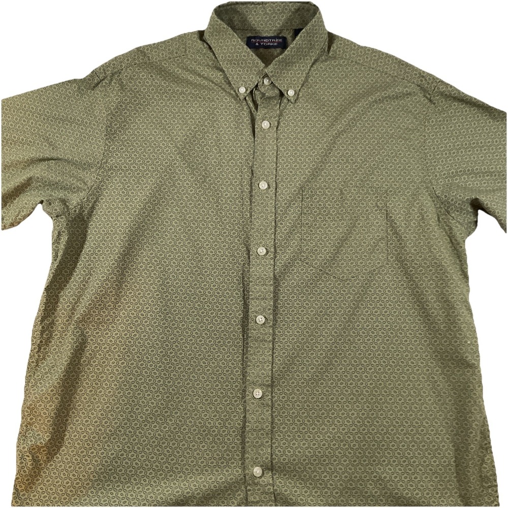 Roundtree &‎ Yorke Shirt Mens Large Green Button Up Casual Men J38